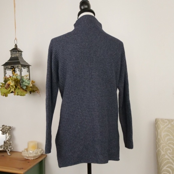 BENEDETTA B. Wool/Cashmere Blend Mock Neck Blue Sweater - Picture 12 of 14